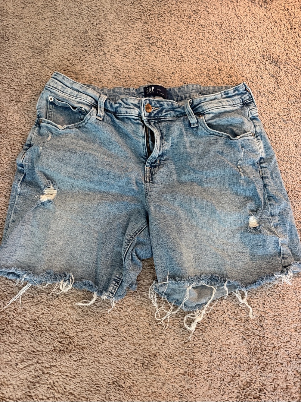 GAP Light Blue Distressed Cutoff Denim Shorts